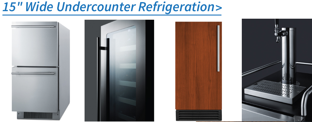 15” Wide Refrigerators, Freezers, Wine & Beverage, Icemakers, Kegerators, & Drawer Refrigerators 