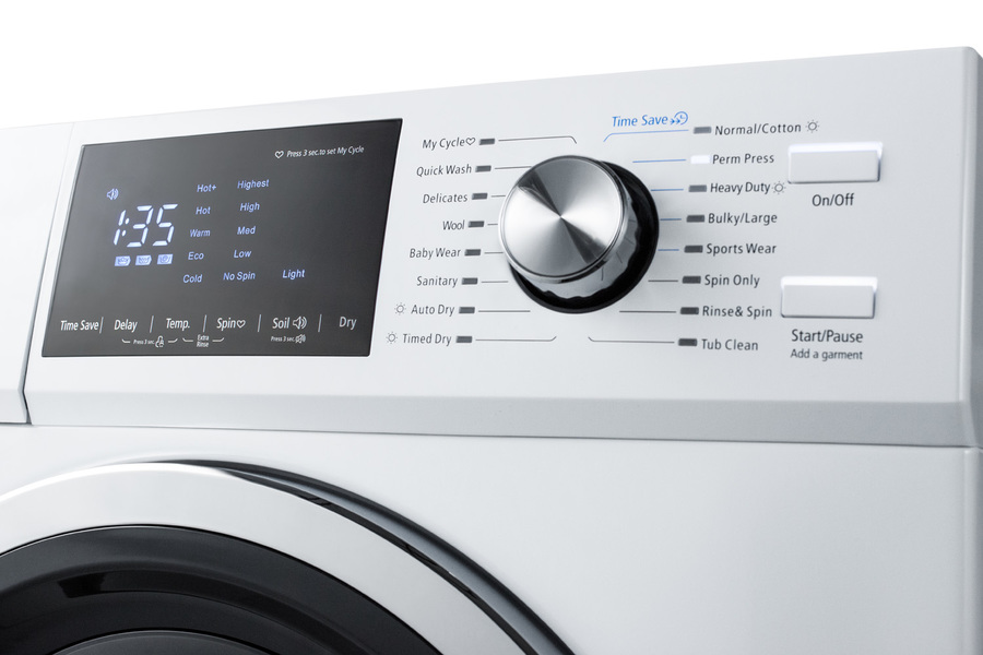 Summit Appliance SPWD2203P - Combo de lavadora/secadora de 24 pulgadas de  ancho y 115 V en platino para uso sin ventilación, capacidad de 2.7 pies