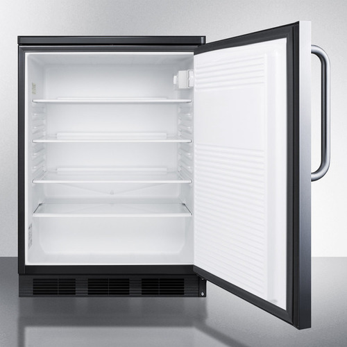 FF7LBLKSSTB Refrigerator Open