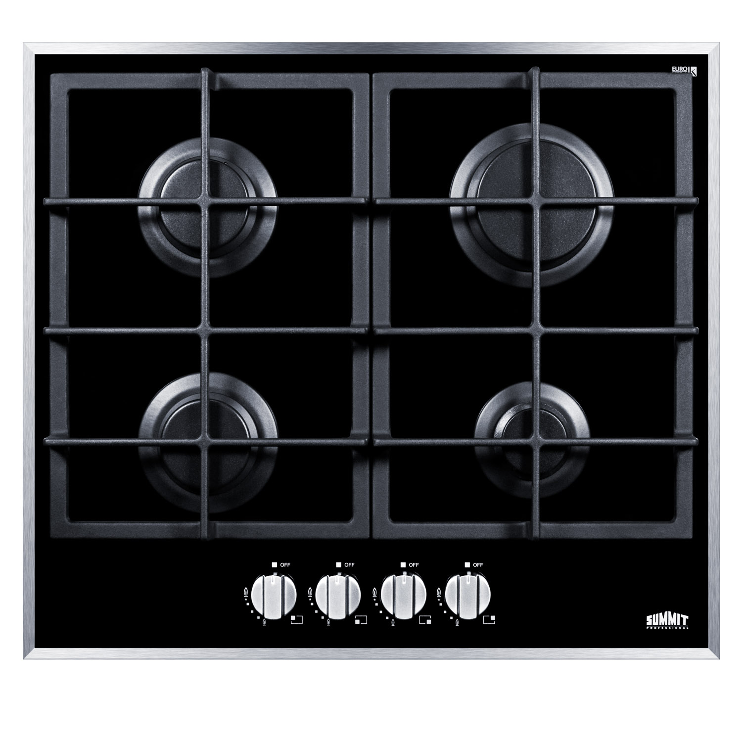 Sealed burners and glass surface for easy clean up