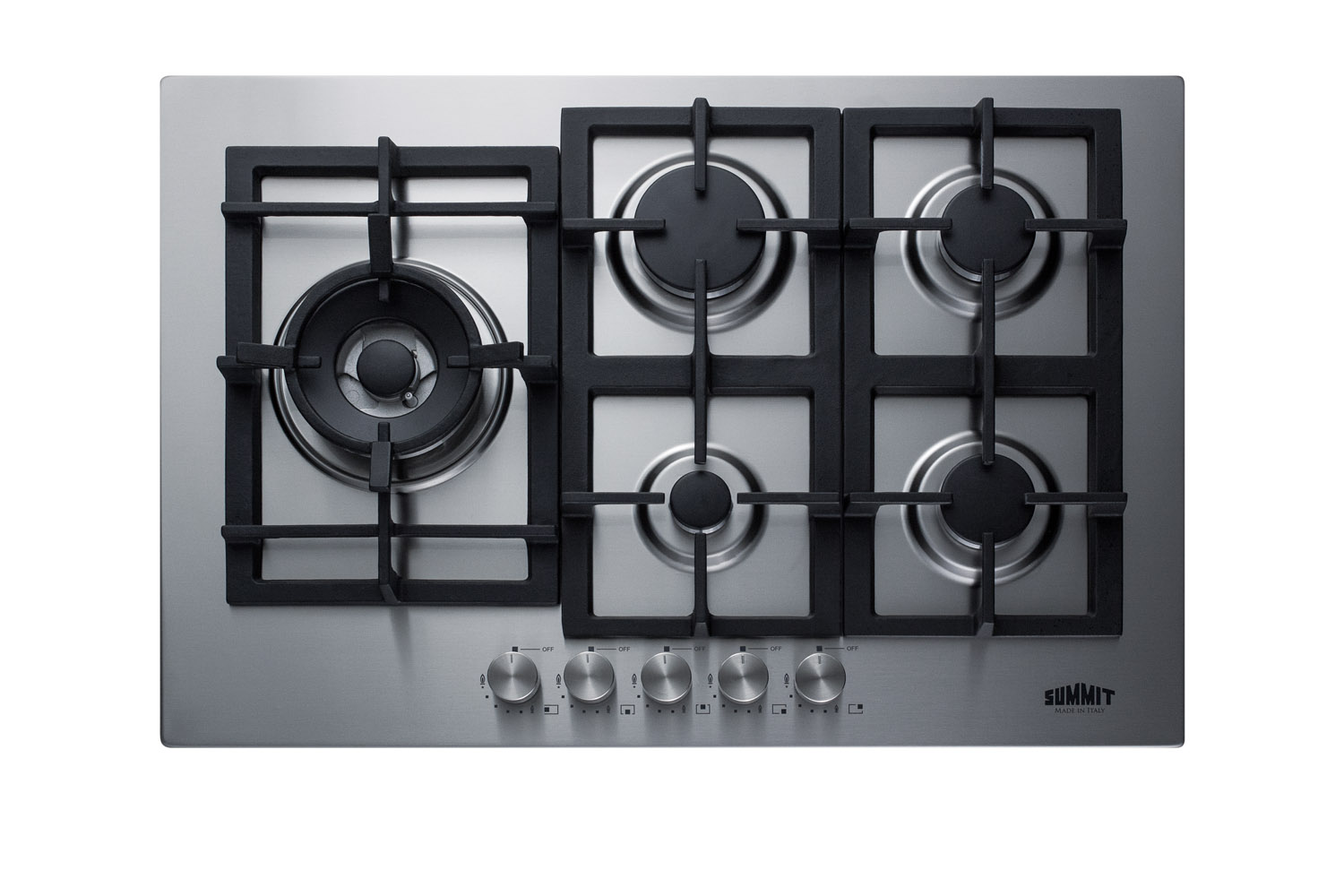 Summit 30" Wide 5-Burner Gas Cooktop In Stainless Steel _x000D_