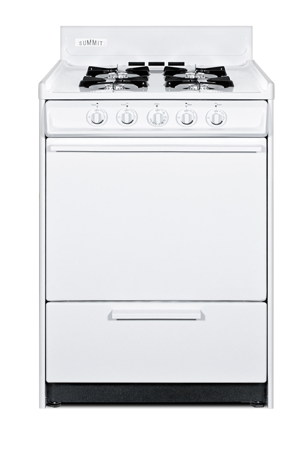 24' wide white gas range with battery start ignition