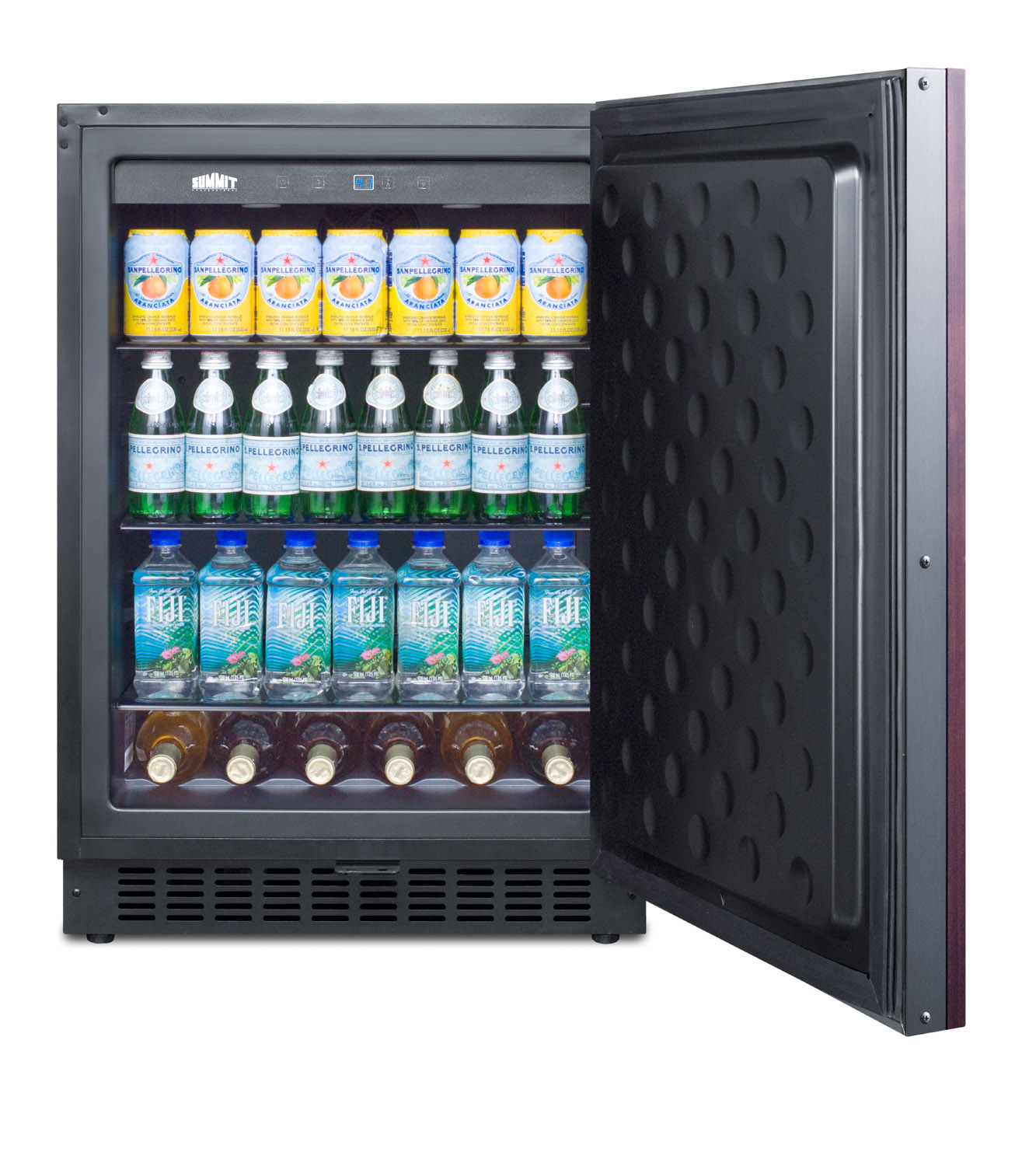 Built-in undercounter all-refrigerator for residential or commercial use, frost-free w/integrated SS door frame for overlay panels