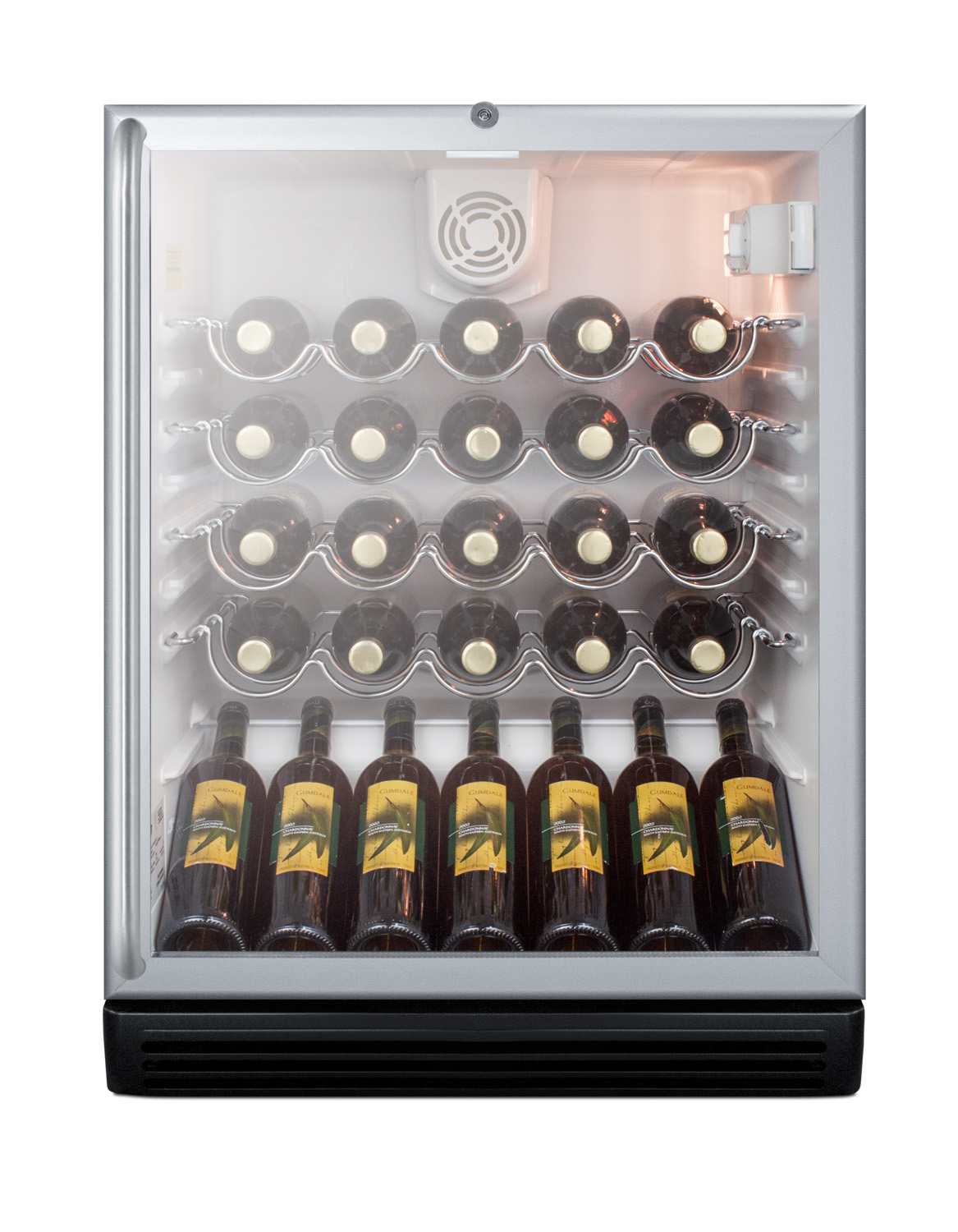 Summit Appliance Single Zone 23.63'' Freestanding 36 Bottle Wine Refrigerator with Reversible Door | Fridge.com
