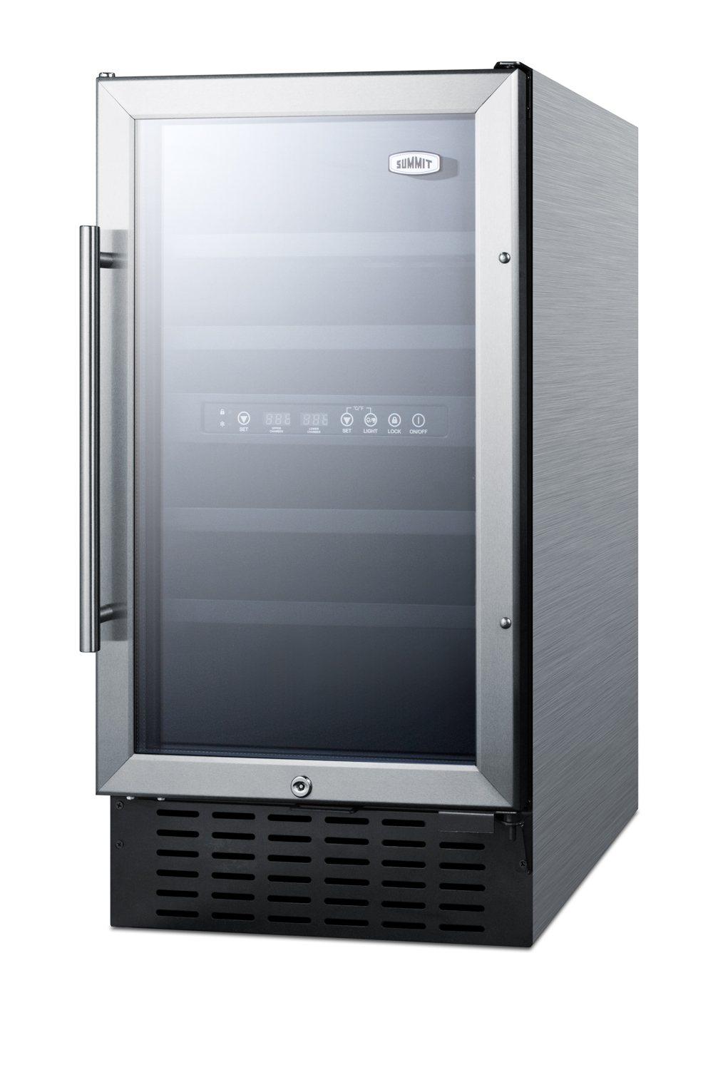 Summit Appliance Dual Zone 17.75'' 28 Bottle Wine Refrigerator with Reversible Door | Fridge.com