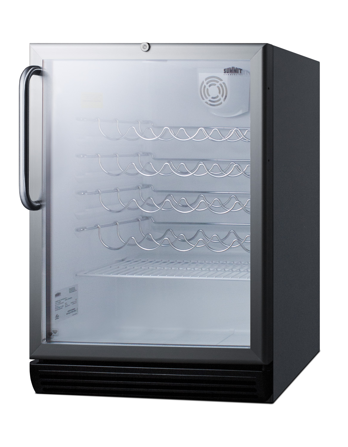 Summit Appliance Single Zone 23.63'' Freestanding 36 Bottle Wine Refrigerator with Reversible Door | Fridge.com
