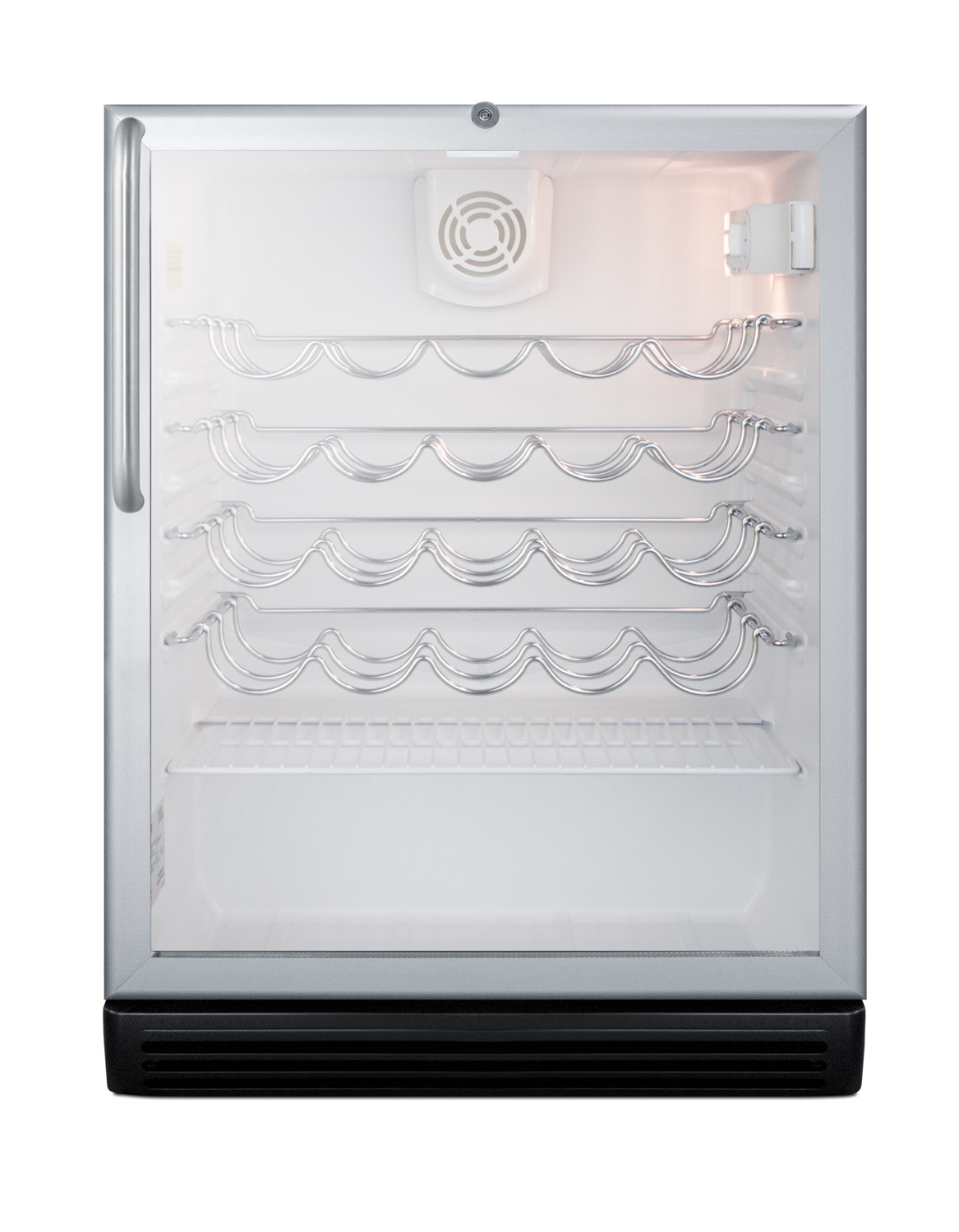 Summit Appliance Single Zone 23.63'' Freestanding 36 Bottle Wine Refrigerator with Reversible Door | Fridge.com