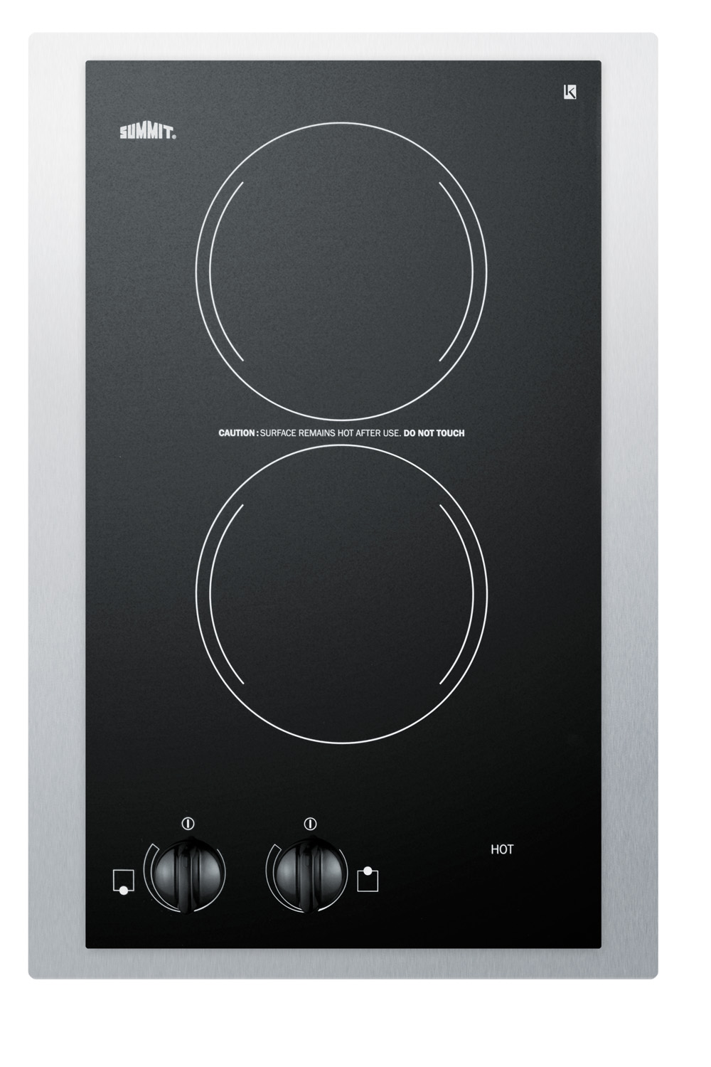 Summit 15" Wide 115V 2-Burner Radiant Cooktop