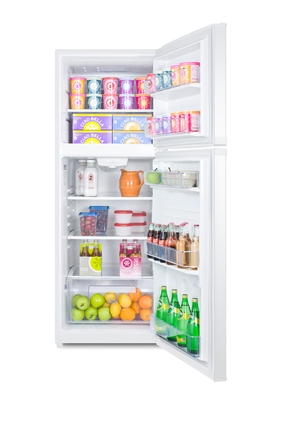 Counter depth frost-free refrigerator-freezer in white with a 26