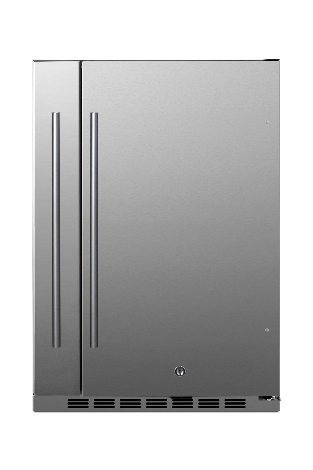 Summit Shallow Depth 24" Wide Outdoor Built-In All-Refrigerator With Slide-Out Storage Compartment