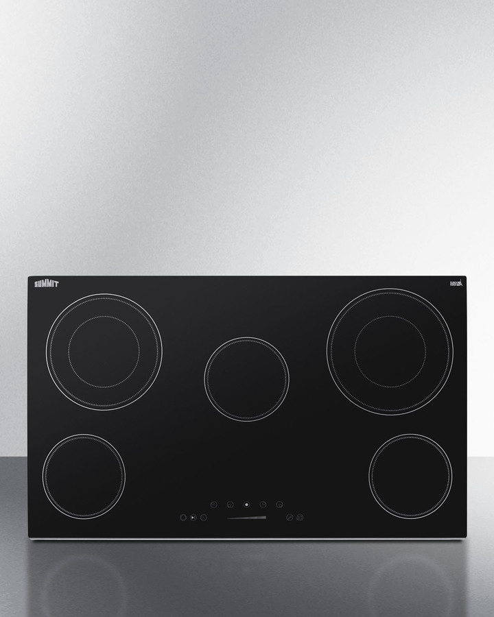 Summit Appliance CR2B23T3B 230v 2-Burner Black Ceramic Glass Cooktop with Digital Controls - Black
