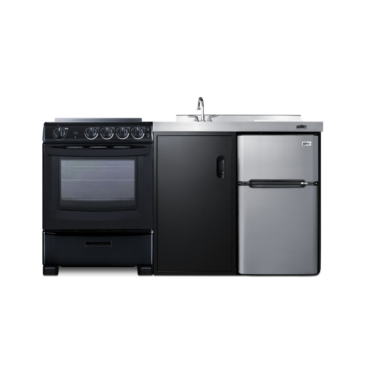 Summit 63" Wide All-in-One Kitchenette with Electric Range