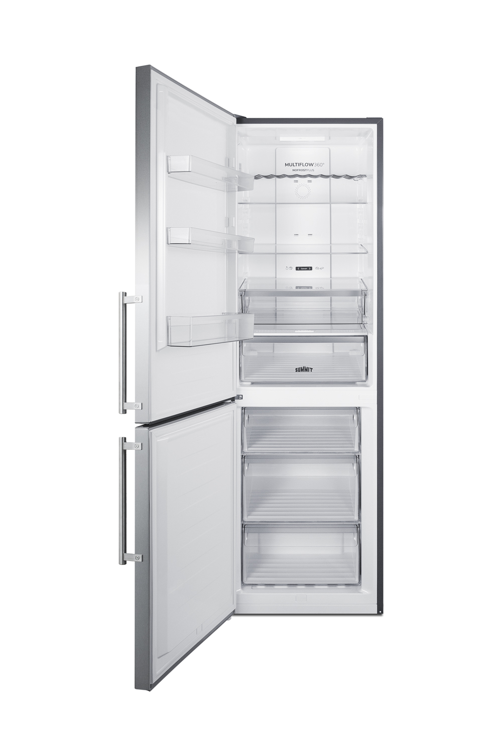 Summit 24 Inch Counter Depth Bottom Freezer Refrigerator FFBF249SS2LHD | Fridge.com