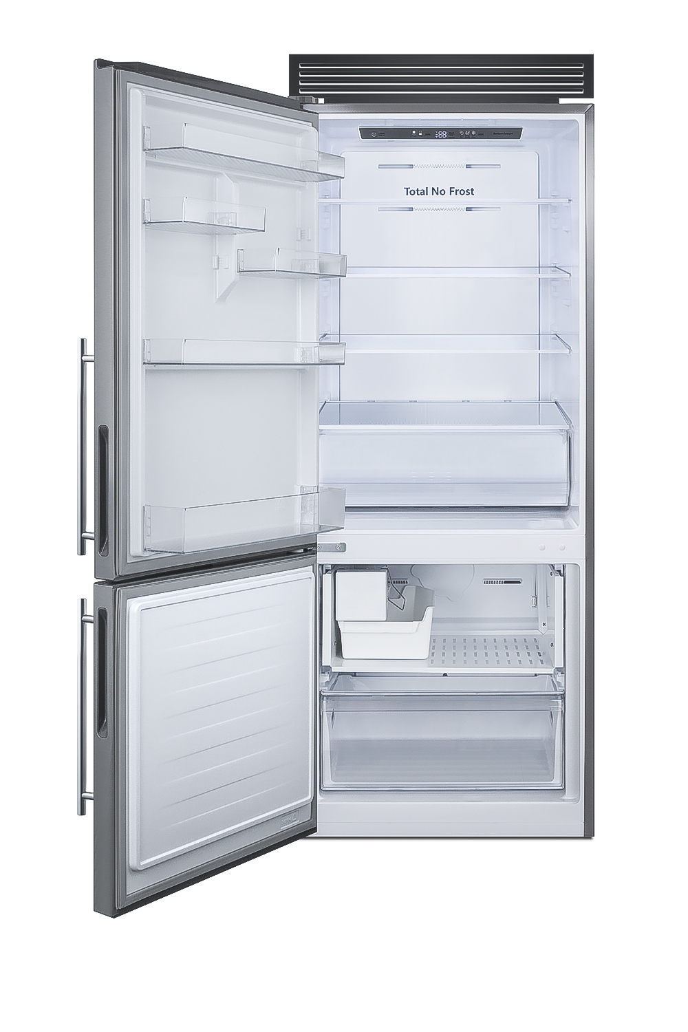 Summit 28 Inch Counter Depth Bottom Freezer Refrigerator FFBF279SSXIMH72LHD | Fridge.com