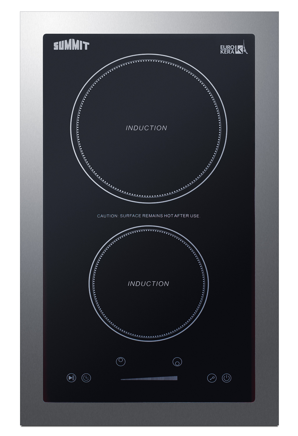 Summit 13" Wide 115V 2-Zone Induction Cooktop, Cord Included
