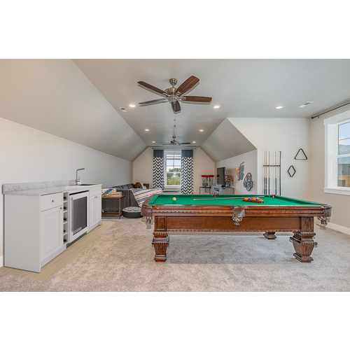 Turnkey wet bar in rec room