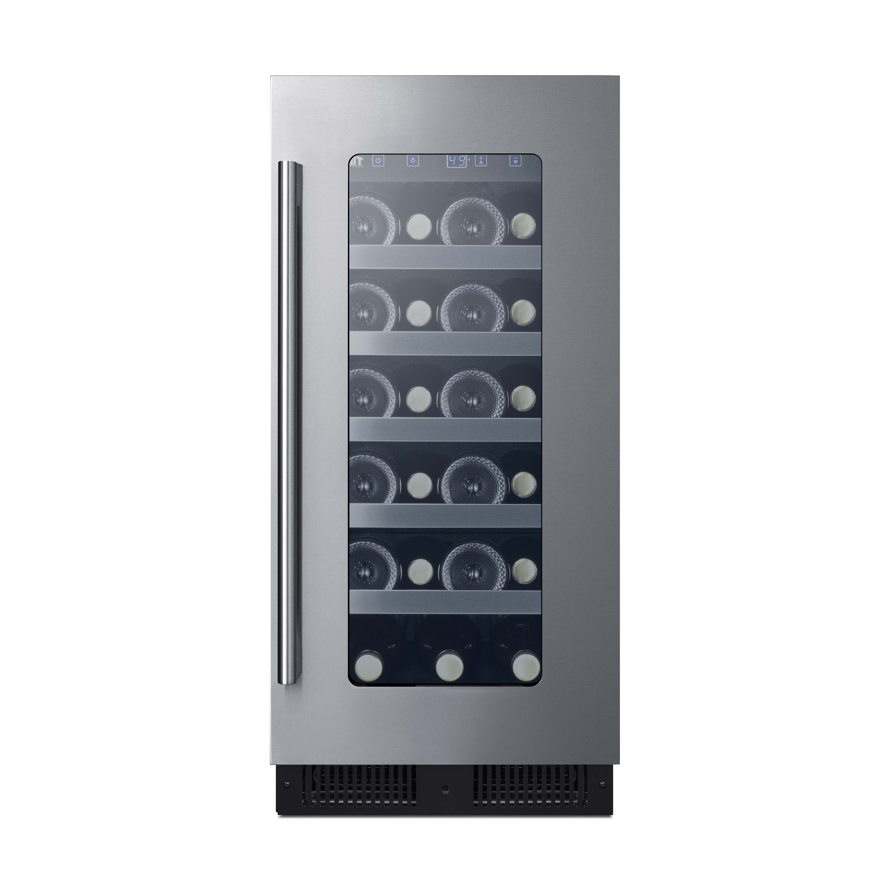 Summit Appliance Single Zone 14.75'' 23 Bottle Wine Refrigerator with Reversible Door | Fridge.com