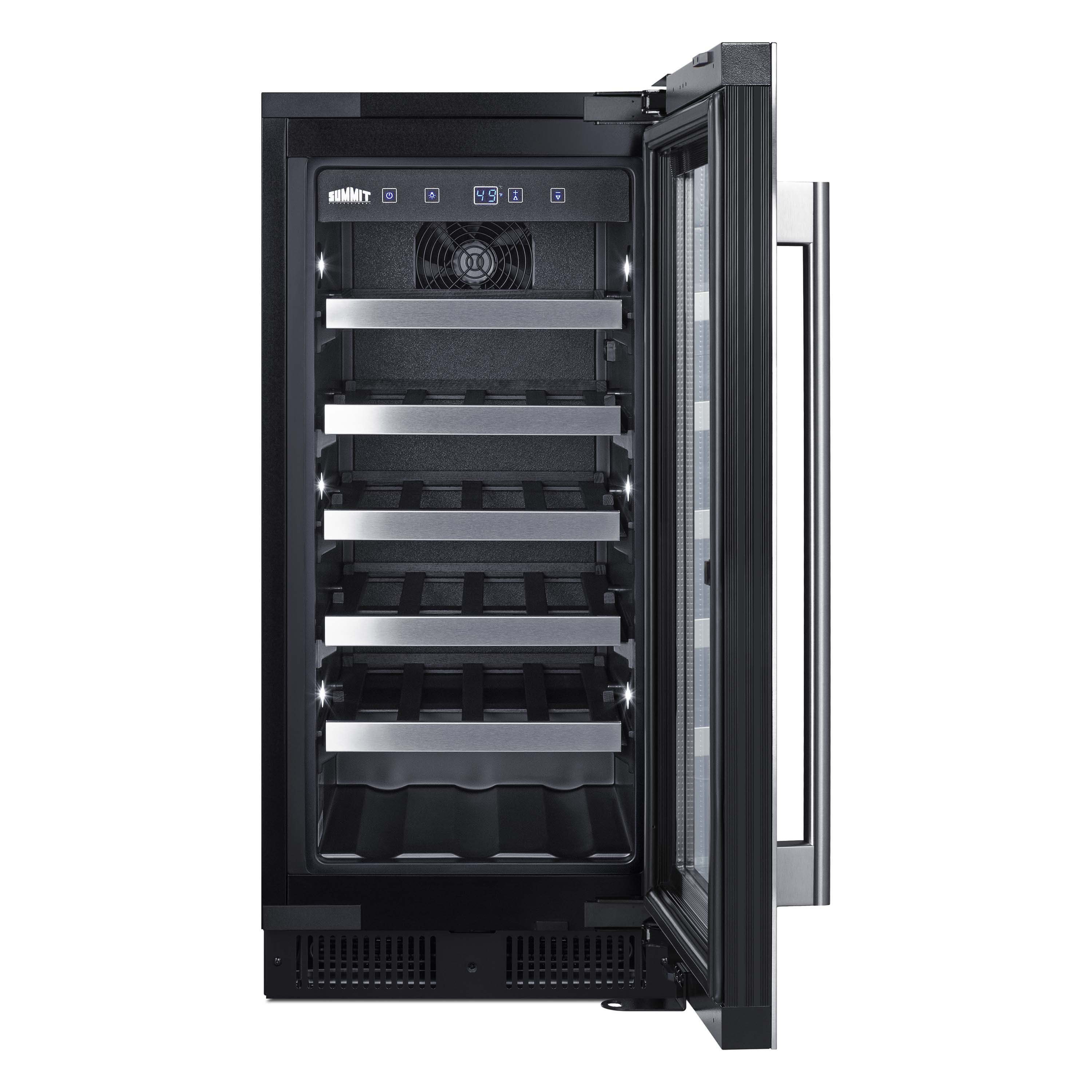 Summit Appliance Single Zone 14.75'' 23 Bottle Wine Refrigerator with Reversible Door | Fridge.com