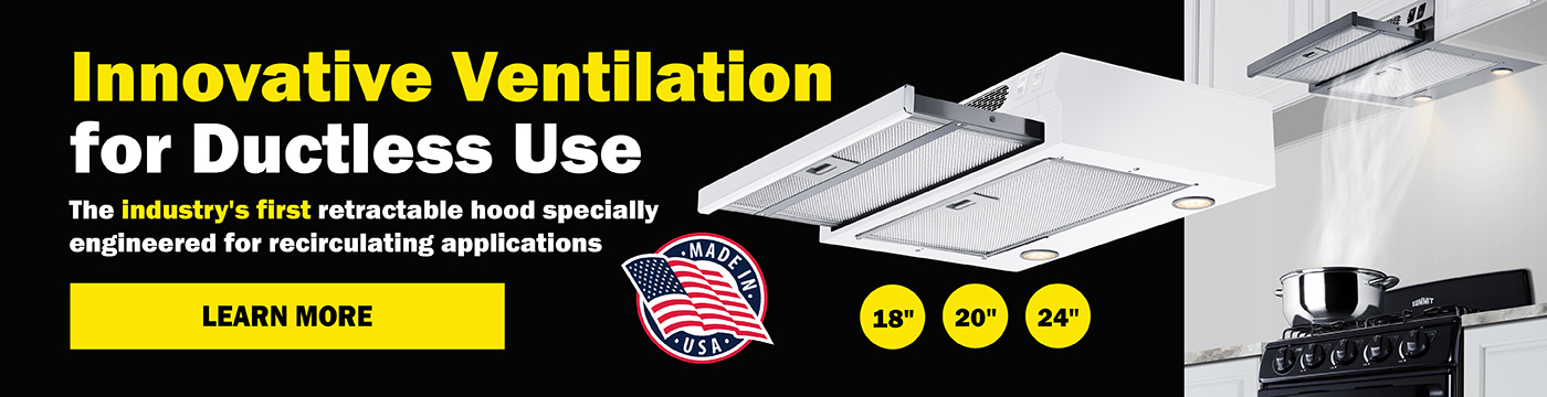 Retractable Range Hood for Ductless Kitchens
 Meet the industry’s first range hood designed exclusively for kitchens without external venting. 